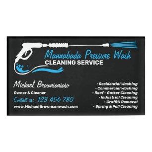 Schwarzes Auto Detail Pressure Power Waschen REINI Namenschild