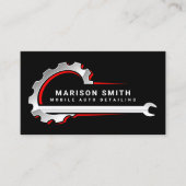 Schwarzes Auto Details, Auto-Reparatur-Logo Schwar Visitenkarte (Vorderseite)