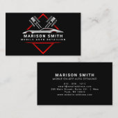 Schwarzes Auto Details, Auto-Reparatur-Logo Schwar Visitenkarte (Vorne/Hinten)