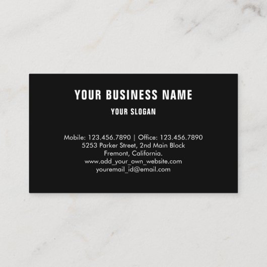 Schwarzes Auto Details, Auto reparieren Schwarz Visitenkarte (Rückseite)