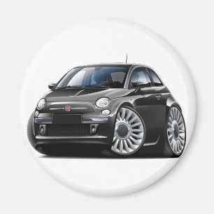 Schwarzes Auto Fiats 500 Magnet