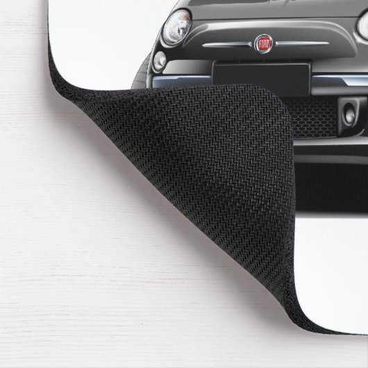 Schwarzes Auto Fiats 500 Mousepad (Ecke)