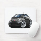 Schwarzes Auto Fiats 500 Mousepad (Mit Mouse)