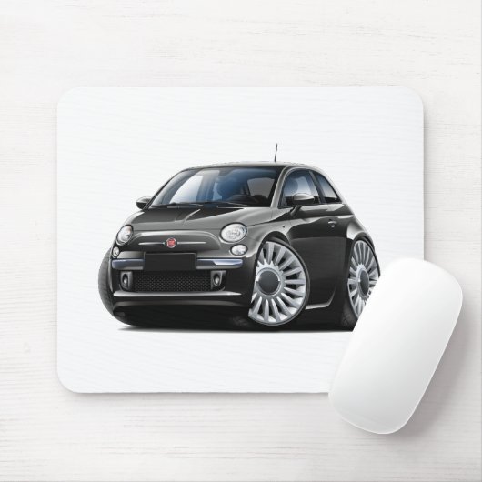 Schwarzes Auto Fiats 500 Mousepad (Mit Mouse)