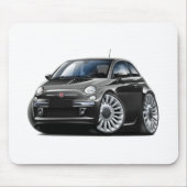 Schwarzes Auto Fiats 500 Mousepad (Vorne)