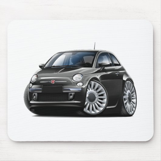 Schwarzes Auto Fiats 500 Mousepad (Vorne)