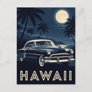 🚗 Schwarzes Auto Hawaii Tropische Straße Postkarte