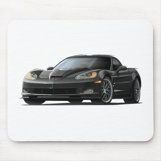 Schwarzes Auto Korvette ZR1 Mousepad (Vorne)
