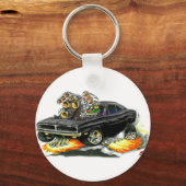 Schwarzes Auto mit Ladegerät 1968-70 Schlüsselanhänger (Vorderseite)
