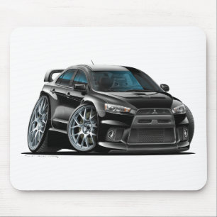 Schwarzes Auto Mitsubishis Evo Mousepad