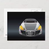 Schwarzes Auto Postkarte (Vorne/Hinten)