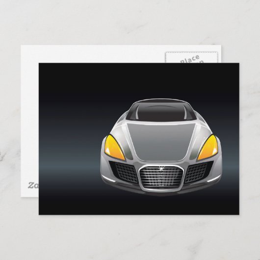 Schwarzes Auto Postkarte (Vorne/Hinten)