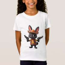 Schwarzes Baby-Cowboy-Hasen-T-Shirt