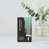 Schwarzes Backsteinmauer-Grün-leuchtende Visitenkarte (Stehend Vorderseite)