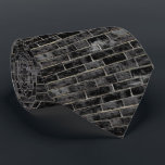 Schwarzes Backsteinmauer-Muster Krawatte<br><div class="desc">Diese coole Krawatte wird mit einem weißen Ziegelsteinwandmuster verziert. Perfektes Geschenk für einen Bauarbeiter,  einen Erbauer oder einen Maurer.</div>