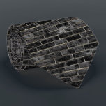 Schwarzes Backsteinmauer-Muster Krawatte<br><div class="desc">Diese coole Krawatte wird mit einem weißen Ziegelsteinwandmuster verziert. Perfektes Geschenk für einen Bauarbeiter,  einen Erbauer oder einen Maurer.</div>
