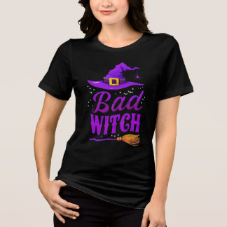 Schwarzes Bad Witch Crew Neck T-Shirt | Lustiges H Tri-Blend Shirt