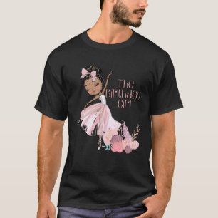Schwarzes Ballerina-Geburtstagsmädchen passend zum T-Shirt