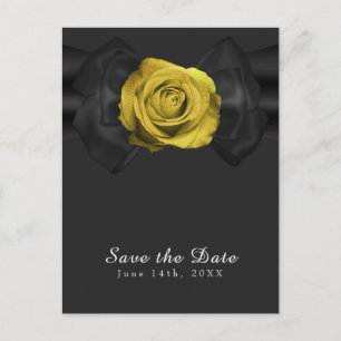 Schwarzes Band & Gelbe Rose Save the Date JEDER FA Ankündigungspostkarte