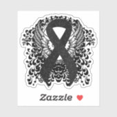 Schwarzes Band mit Flügeln Aufkleber (Blatt)