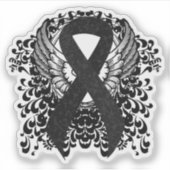 Schwarzes Band mit Flügeln Aufkleber (Vorderseite)