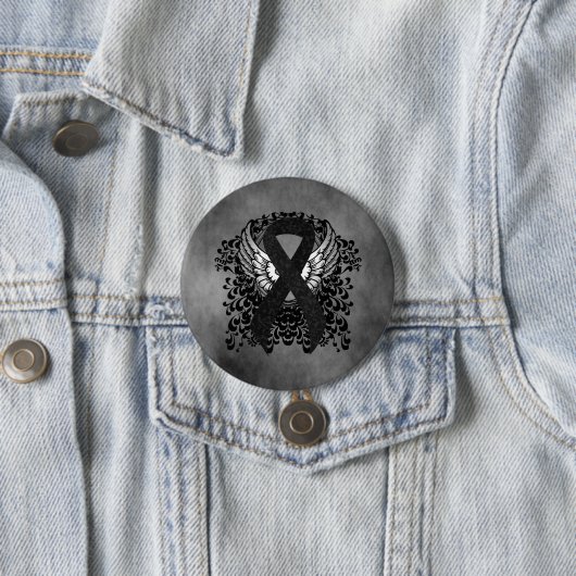 Schwarzes Band mit Flügeln Button (Beispiel)