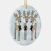 Schwarzes Band-Ren Keramik Ornament (Rechts)