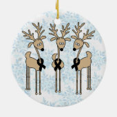 Schwarzes Band-Ren Keramik Ornament (Hinten)