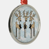 Schwarzes Band-Ren Silbernes Ornament (Rechts)