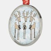 Schwarzes Band-Ren Silbernes Ornament (Links)