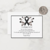 Schwarzes Band und Blume nach Beerdigungskarten Mitteilungskarte (Vorderseite/Rückseite Beispiel)