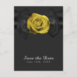 Schwarzes Band und Gelb Rose Save the Date FARBEN Ankündigungspostkarte