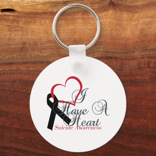 Schwarzes Band unterstützt Selbstmordbewusstsein Schlüsselanhänger (Vorderseite)