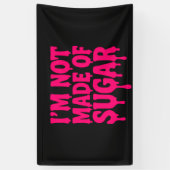Schwarzes Banner mit Neon Pink Zitat - Anpassbar (Vertikal)