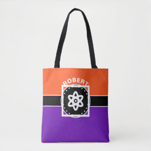 Schwarzes Banner und lila Rechtecke + Ihre Ideen Tasche