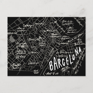 Schwarzes Barcelona Spanien Vintage Reise Neue Pos Postkarte