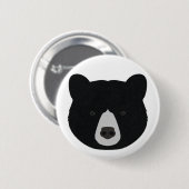 Schwarzes Bärengesicht Button (Vorne & Hinten)