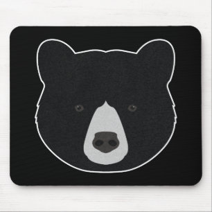 Schwarzes Bärengesicht Mousepad