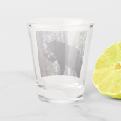 Schwarzes Bärenschuss Schnapsglas (Rückseite)