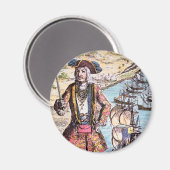 Schwarzes Bart-Farbportrait Magnet (Vorderseite/Rückseite)