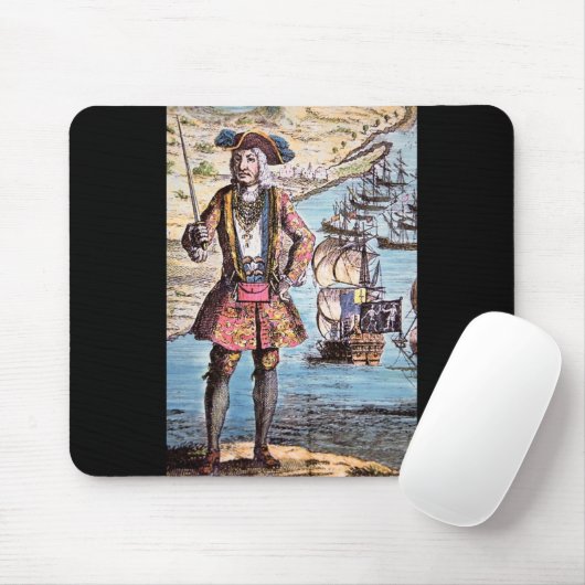 Schwarzes Bart-Farbporträt Mousepad (Mit Mouse)