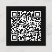 Schwarzes Basic Professional Firmenlogo QR-Code Quadratische Visitenkarte (Rückseite)