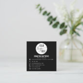 Schwarzes Basic Professional Firmenlogo QR-Code Quadratische Visitenkarte (Stehend Vorderseite)
