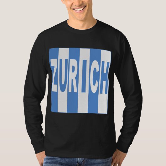 Schwarzes basisches T-Shirt Design ZÜRICH (Vorderseite)