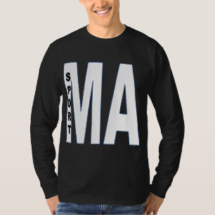 Schwarzes basisches T-Shirt MASSACHUSETTS SPORT