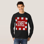 Schwarzes basisches T-Shirt SCHWEIZ (Vorne ganz)