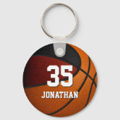 Schwarzes Basketball-Team Farben Schlüsselanhänger (Rückseite)