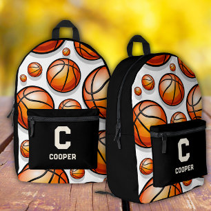 Schwarzes Basketballmuster Bedruckter Rucksack