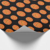 Schwarzes Basketballmuster Geschenkpapier (Ecke)
