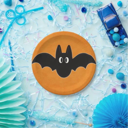 Schwarzes Bat im Hintergrund Pappteller (Party)